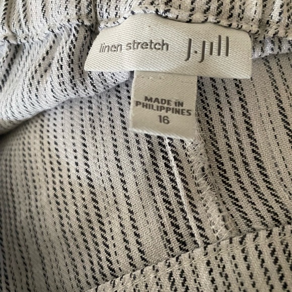 J. Jill Striped Stretch Linen Pants - Picture 7 of 8